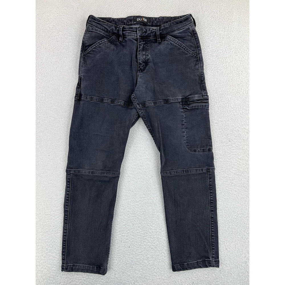 DU/ER Jeans Mens 32x28 Gray Fireside Denim Summit Pants Tapered Cargo Workwear